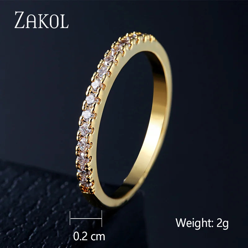 ZAKOL Fashion Murtilcolor Baguette Zirconia Rings for Women Marquise Crystal Men Ring Wedding Party Jewelry Gift