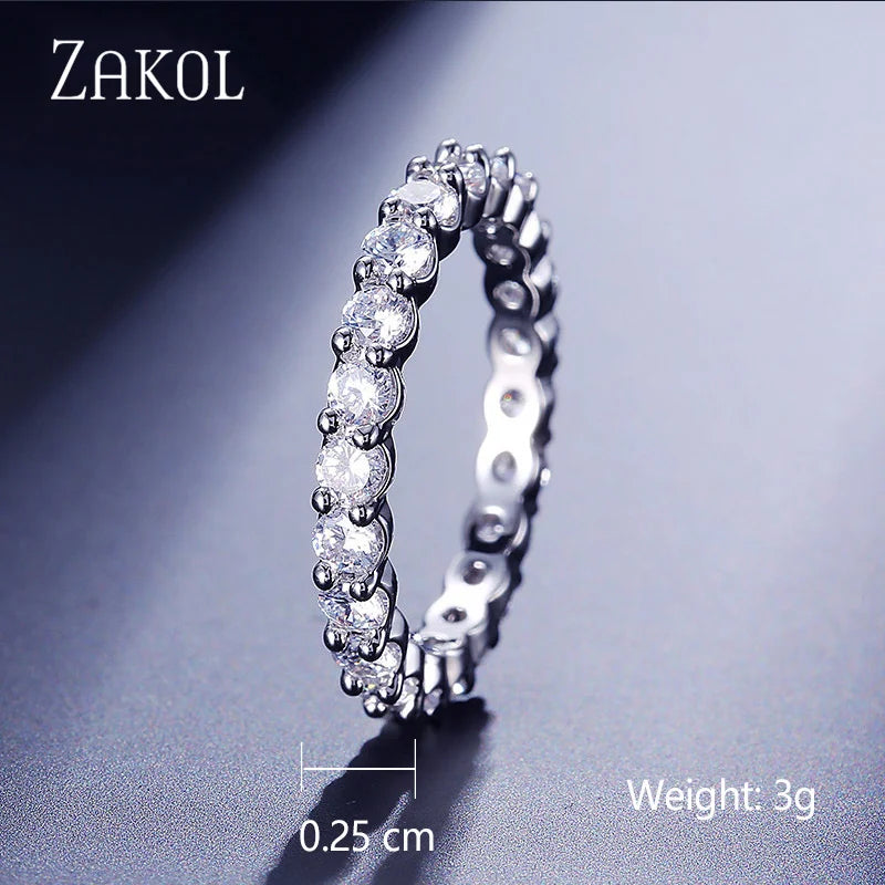 ZAKOL Fashion Murtilcolor Baguette Zirconia Rings for Women Marquise Crystal Men Ring Wedding Party Jewelry Gift